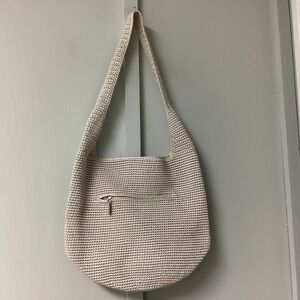 THE SAK Original Crochet Purse Ivory Shoulder Bag Classic Boho 14x12 NWOT